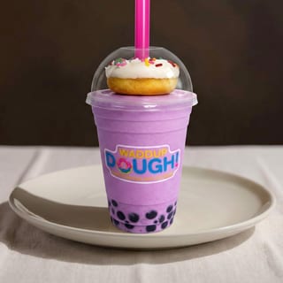 Taro Shake w/Boba + Donut