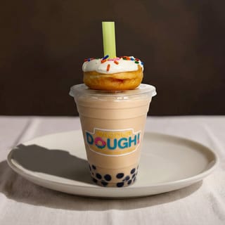 Coffee Shake w/Boba + Donut