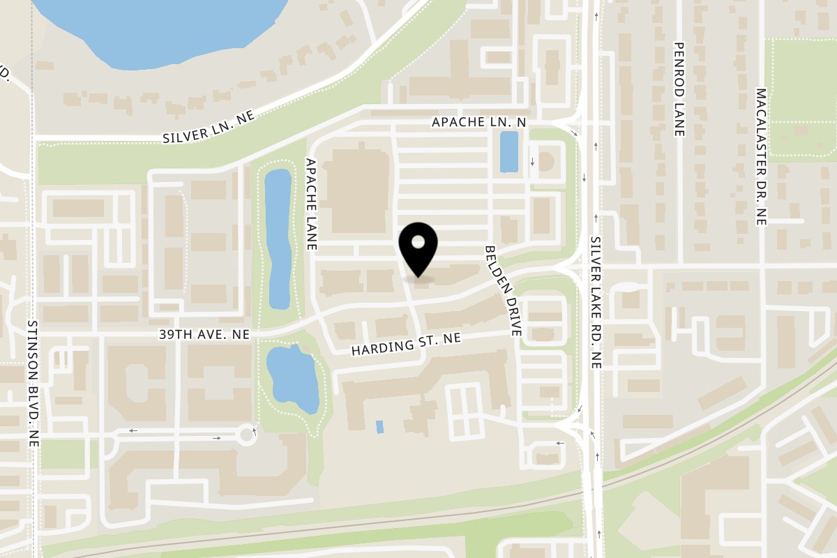 Map showing the location of Waddup Dough! on 2700 39th Ave NE in Minneapolis